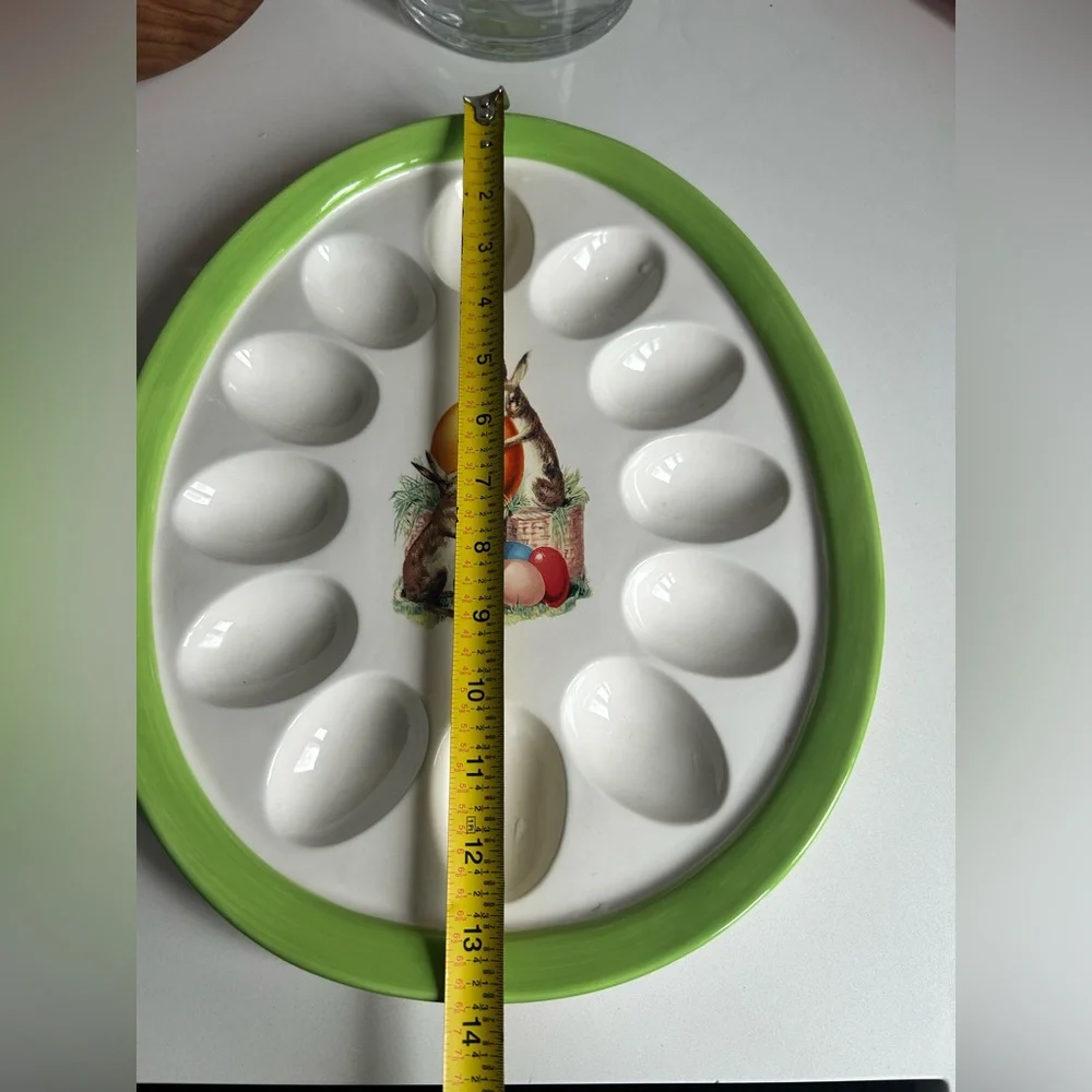 WILLIAMS-SONOMA NOSTALGIC EASTER BUNNY DEVILED EGG PLATE PLATTER